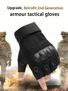 1 paire Gants tactiques à demi-doigts pour hommes pour activités de plein air, cyclisme, anti-dérapants et résistants à l'usure, pour randonnée en montagne, fitness et entraînement au combat