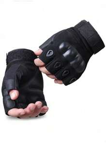 1 paire Gants tactiques à demi-doigts pour hommes pour activités de plein air, cyclisme, anti-dérapants et résistants à l'usure, pour randonnée en montagne, fitness et entraînement au combat