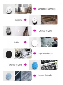 9 In 1 Multipurpose Automatic Mop Brush Adjustable 360 Strong - 白色 - 查看 2