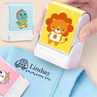 Customized Children's Name Stamp, Personalized Waterproof Stamp For Clothing, Personalized Ink Pad Stamps Baby Shower Family Decorations Gifts Multi-Functional, Quick Dry, Ornamental Exquisite, Stylish, Baby Fashion, Tidy, Modern, Cute Kawaii Adorable Custom, Unique Finds, Winter Fashion, Gift, Personalized Gifts For Girl/Boy Ideal Gifts For Him Her, Family, Friends, Daughter, Son For Birthdays, For Children's Day, For Winter/Autumn Back To School
