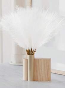 20pcs/10pcs Artificial White Reed Grass Boho Decor Faux Pampas Grass Large Tall Fluffy Artificial Fake Flower Bulrush Reed Grass For Vase Filler, Farmhouse Home Kitchen Bohemian Decoration, Room, Wedding Party Decor