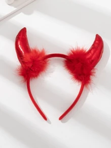 1pc Red Halloween Horns Headband ,Devil Horns,Devil Costume - Red - View 3