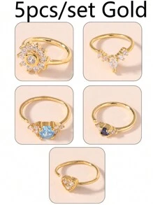 KARYOKO 5Pcs/1pc 20G Nose Rings Hoops For Women White Blue CZ Cartilage Nose Hoop Rings Cute Heart Flower Nose Piercing Jewelry Silver Gold Nose Rings Valentines - Nose Ring - View 3