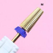 Easy Nail 1pc Double Hand Use 5 In 1 Golden Tungsten Steel Nail Milling Drill Bits, Multi-Functional Carbide With High Hardness For Long-Term Gel Removal, 2.35mm Shank Diameter - Multicolor - View 9
