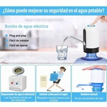 Dispensador de agua eléctrico, bomba de agua automática recargable por USB, adecuado para botellas estándar de 2 a 5 galones, mini dispensador de agua portátil para exteriores/hogar
