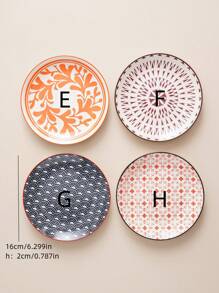 2 件陶瓷图案圆形盘子，北欧现代奢华，适用于微波炉、洗碗机、烤箱，非常适合节日派对、酒店、餐厅、家居 - 多用途甜点、意大利面、水果盘圣诞礼物