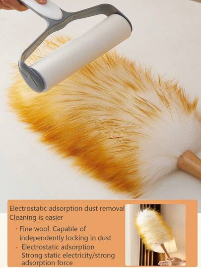 مكنسة خشبية المقبض 1 قطعة، فرشاة تنظيف/تنظيف السيارة والمنزل، مكنسة المكتب