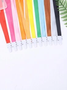 10pcs/Set Clear Plastic Employee ID Card Holder, Lanyard Worker Pass Badge, Guest Card - Multicolor - View 1
