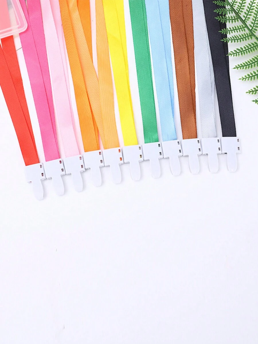 10pcs/Set Clear Plastic Employee ID Card Holder, Lanyard Worker Pass Badge, Guest Card - Multicolor - View 1