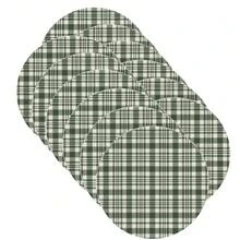 Green/White Plaid Christmas Placemat Kit - Dựa trên - Xem 5
