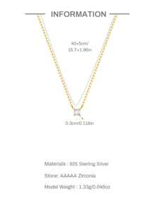 1 件 S925 纯银简约单钻 2 毫米、2.5 毫米、3 毫米、3.5 毫米、4 毫米、5 毫米吊坠项链女士项链珠宝礼物送给妈妈、送给姐妹、送给女朋友、圣诞礼物 - 圓形 - 查看 7