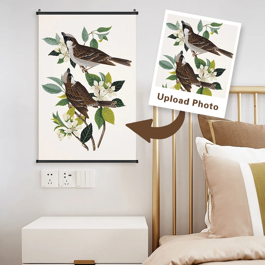 Custom Poster Hangs A Picture,Contains Canvas, Scroll, Two Hooks,Vibrant Wall Decor For Bedroom, Dorm, Apartment, Living Room, And Picnic - Personalized Home Decoration,Halloween Decoration, Christmas Decoration, Door Hanging Decoration - Multicolor - View 1