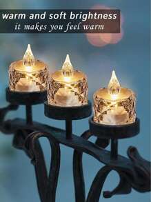 6/12 paquetes de velas de té sin llama, velas eléctricas falsas Velas de té para decoración de centros de mesa para bodas, Pascua, Halloween, Navidad