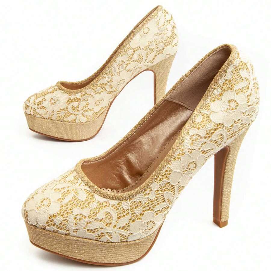 Montevita UNNE69 COMFORTABLE HEEL SHOE - Gold - View 1