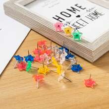 50pcs Five-Pointed Star Push Pin, Transparent Thumbtack Art Student Painting Large Extension Creative Cute Thumbtack Office Supplies, Push Pins For Bulletin Board, Thumb Tacks For Wall, Corkboard, Map, Calend,Halloween - Christmas, Decorate Thumbtacks Ar, Photos, Rose Gold Map Push Pin, Round Head Map Pin, Clear Push Pins, Plastic Head Push Pins, With Storage Box, DIY For Craft Projects, Home Office Organization, Large Size