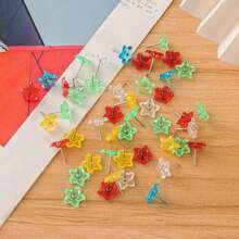 50pcs Five-Pointed Star Push Pin, Transparent Thumbtack Art Student Painting Large Extension Creative Cute Thumbtack Office Supplies, Push Pins For Bulletin Board, Thumb Tacks For Wall, Corkboard, Map, Calend,Halloween - Christmas, Decorate Thumbtacks Ar, Photos, Rose Gold Map Push Pin, Round Head Map Pin, Clear Push Pins, Plastic Head Push Pins, With Storage Box, DIY For Craft Projects, Home Office Organization, Large Size