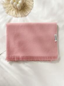 1pc Faux Cashmere Solid Color Short Tassel Scarf For Women, Fashionable Shawl Wrap Warm Neck Scarf, Suitable For Fall/Winter Accessories Women