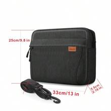 SIMTOP 平板电脑内胆包，11 英寸日常平板电脑单肩包，防水斜挎包，智能收纳配件，轻便必备品，YKK 拉链包，涤纶（黑色）适合万圣节、圣诞节、生日、新年礼物，送给朋友的礼物 - 黑色 - 查看 2