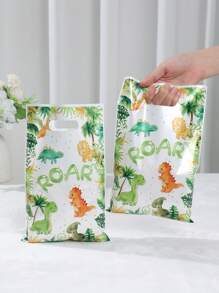 10/25/50个装恐龙礼品袋，恐龙主题生日派对装饰，多用途礼品包装袋，派对回礼袋，婴儿派对礼品袋，厨房包装袋，生日装饰，糖果袋，小礼品袋 - 恐龍 - 查看 3