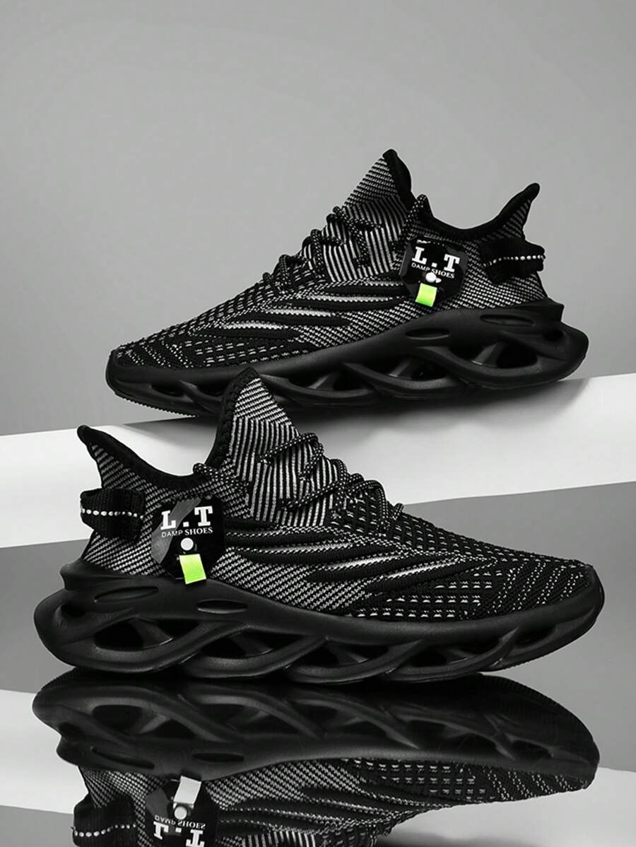 全新时尚男士运动鞋休闲舒适透气网眼运动鞋软底轻便运动跑步鞋潮流青少年鞋 - 查看 1