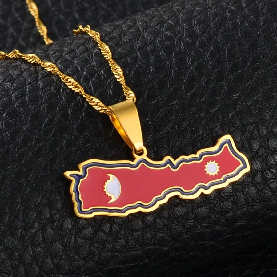 1pc Nepal Map Flag Pendant Necklaces Nepalese  Ornament Jewelr - Multicolor - View 1