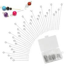 100 pièces Aiguilles de perles en acier inoxydable et fer de 20-50 mm, indéfectibles, pliables, coupables, fournitures de fabrication de bijoux DIY