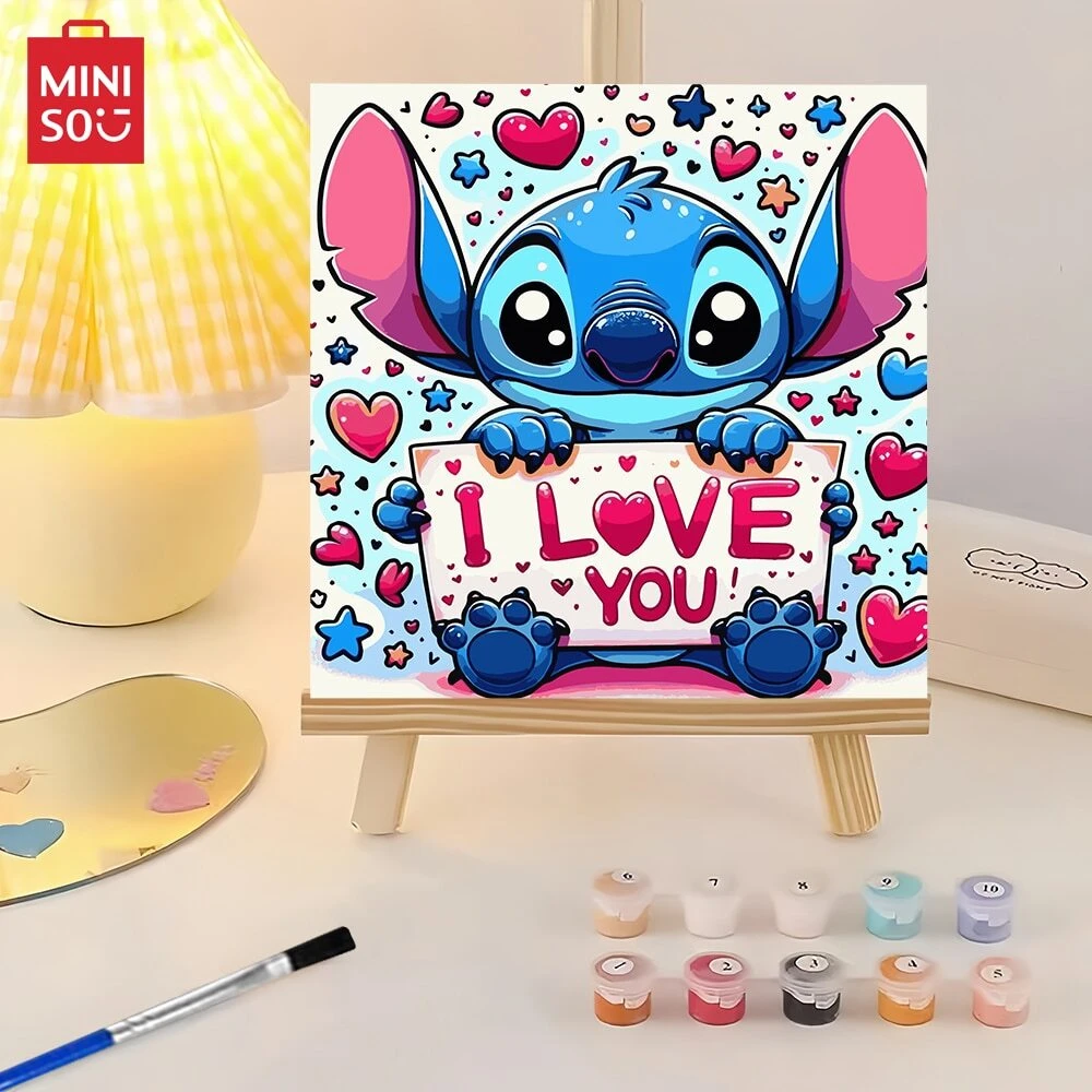 DIY Oil Painting By Numbers Lilo And Stitch Unique Gift Acrylic Drawing