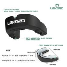 Lekaro 1 件装成人运动牙齿保护器 EVA 护齿黑灰色牙齿保护罩适用于篮球 MMA 武术跆拳道拳击 - 黑灰 - 查看 4