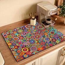 1 件橡胶碗碟干燥垫，彩色圆形蜡烛滴水垫装饰用，硅胶碗碟干燥垫，厨房台面配件 - 彩色 - 查看 10