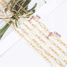 Dây chuyền hình kim cương rỗng hình học bằng thép không gỉ dài 1 mét, thích hợp làm vòng tay, vòng cổ và phụ kiện trang sức tự làm - xích - Xem 3