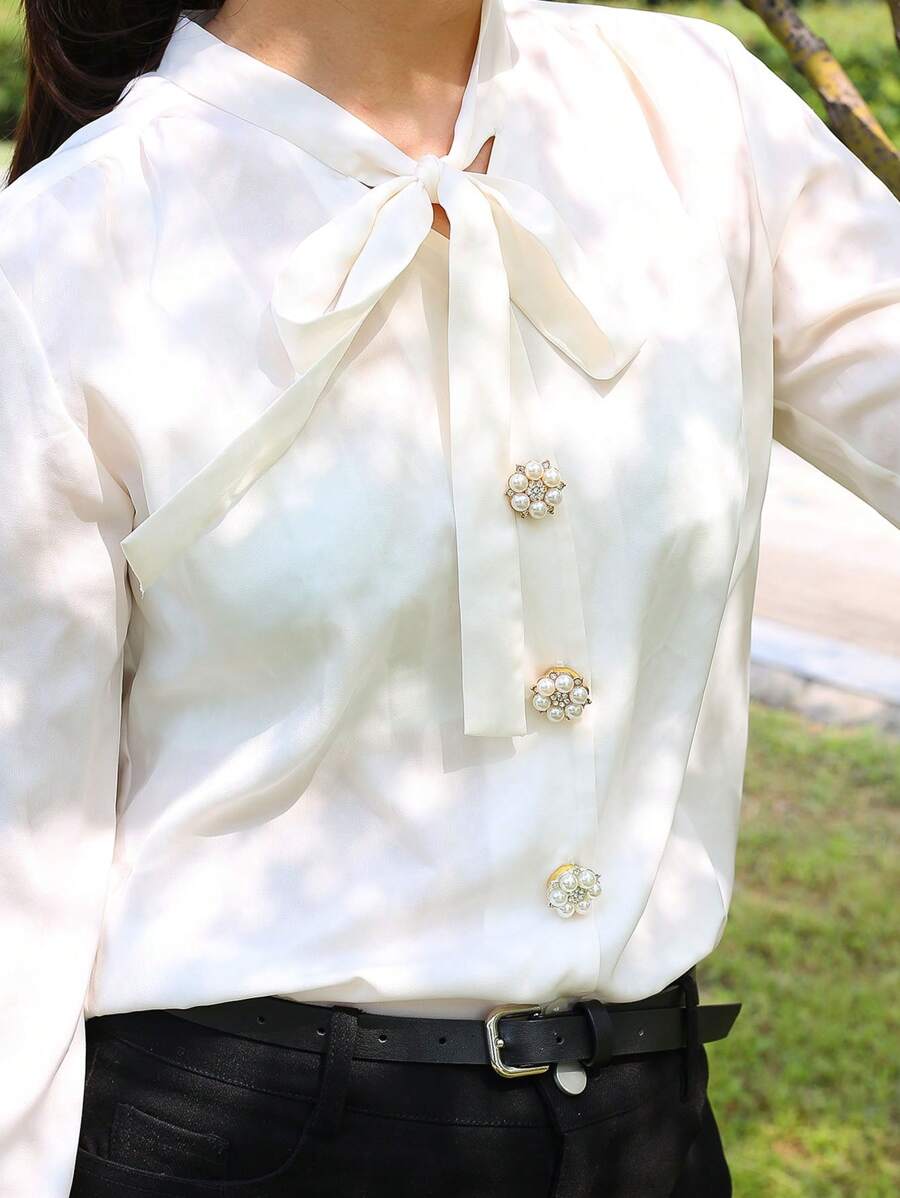2 件装女式衬衫纽扣套适用于衬衫仿珍珠水钻袖扣纽扣针袖钉女士服装配件纽扣装饰节日礼物