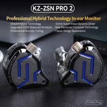 KZ KZ ZSN Pro 2 In Ear Metal Earphones Hybrid Drive 1DD+1BA HIFI Bass Headset Monitor Earbud Sport Noise-Proof Music Headphone