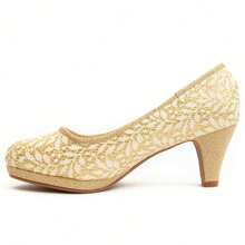 Montevita UNNE51 COMFORTABLE HEEL SHOE - Gold - View 3