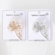 1pc Fashion Dandelion Brooch Pearl Flower Simple Shawl Accessory Pin - Dandelion - View 6