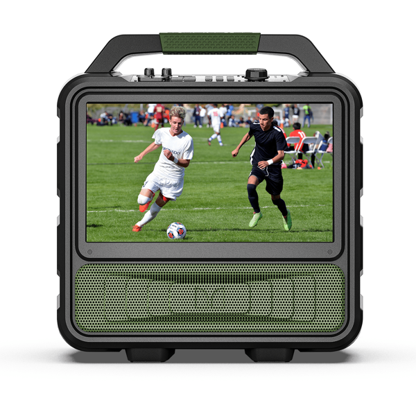 Monster VMay TV/Pad/Monitor portátil para exteriores con antena sintonizadora de TV, pantalla 1080P de 15,6', audio de 60 W, batería recargable incorporada de 12 V/7 A