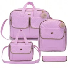 Kit Bolsa de Maternidade Forrada Para Bebê Impermeável higiênico Mala + Trocador + Mochila + Bolsa