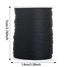 100m/Rolo Cordão Trançado de Nylon de 1,5mm para Nós Chineses, Acabamento, Fabricação de Joias, Pulseiras e Colares