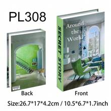 1 件可打开的仿书收纳盒，豪华假书套装家居装饰，书架形展示架，创意摄影道具最佳礼物 - 彩色 - 查看 12
