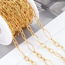 Dây chuyền hình kim cương rỗng hình học bằng thép không gỉ dài 1 mét, thích hợp làm vòng tay, vòng cổ và phụ kiện trang sức tự làm - xích - Xem 6