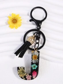 1 Móc khóa hình hoa cúc và chữ cái pha lê dành cho nữ, thích hợp làm quà tặng ngày lễ tình nhân, phụ kiện ô tô, túi xách, đồ dùng học tập, phong cách Goth Y2k dễ thương - màu đen - Xem 12