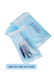 100 Stück Nagelpflege Sterilisationsbeutel, 5 Größen selbstversiegelnde Sterilisationsbeutel für Maniküre- und Pediküre-Werkzeuge, Einweg-Aufbewahrungsbeutel für Pinzetten, Nagelhautschiebers, Scheren, Nagelkunstwerkzeuge