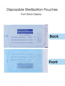 100 Stück Nagelpflege Sterilisationsbeutel, 5 Größen selbstversiegelnde Sterilisationsbeutel für Maniküre- und Pediküre-Werkzeuge, Einweg-Aufbewahrungsbeutel für Pinzetten, Nagelhautschiebers, Scheren, Nagelkunstwerkzeuge