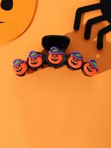 南瓜头夹，1 个万圣节南瓜发夹，大而有趣的发夹，橙色南瓜帽精致设计爪夹，角色扮演发夹，女士和女孩的发饰 - 彩色 - 查看 7