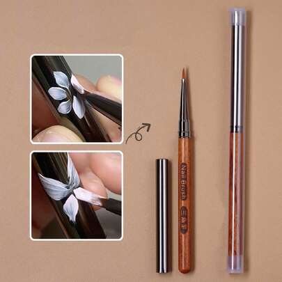 1 Bút vẽ màu nước có nắp dùng để vẽ móng nghệ thuật, bao gồm họa tiết bướm, cánh hoa, lá tre