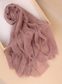 1 Solid Color Crepe Scarf With Silver Thread, A Classic Headscarf For Women To Wear Daily Winter Fall Abaya Accessories - Multicolor - View 24