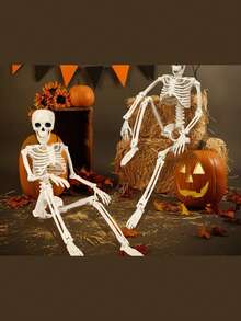 1PC Halloween 40cm Skeleton Model, Plastic Skeleton Corpse, Haunted House Party Scene Decoration Props - White - View 10