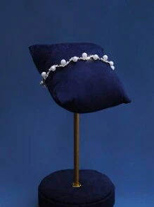 1条项链+1对耳环+1条手链，优雅钻石珍珠首饰套装，适合女性日常佩戴、婚礼、派对及其他场合。 - 白色 - 查看 13