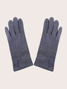 1Pair Winter Thickened Warm Gloves For Unisex, Waterproof, Windproof, Touch Screen Compatible, Button Closure, Ideal For Skiing, Hiking, Cycling, And Outdoor Activities In Extreme Cold Weather Conditions