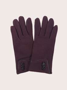 1Pair Winter Thickened Warm Gloves For Unisex, Waterproof, Windproof, Touch Screen Compatible, Button Closure, Ideal For Skiing, Hiking, Cycling, And Outdoor Activities In Extreme Cold Weather Conditions