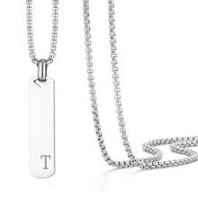 1 Peça pingente de colar de aço Inoxidável polido em 3D com letra do alfabeto, Ideal para comemorar amigos e amantes